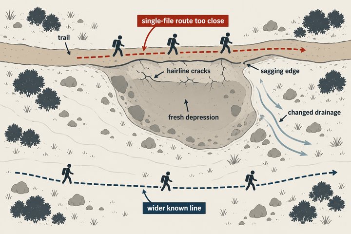 Illustration from Reading the Ground: a trail map of ridges, gullies and creek crossings through the pines